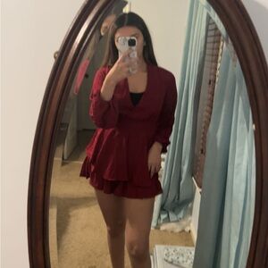 NWOT American Threads Red Flowy Romper